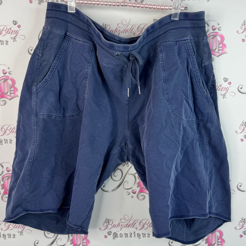 Calvin Klein performance shorts blue Navy Athletic Shorts long style
